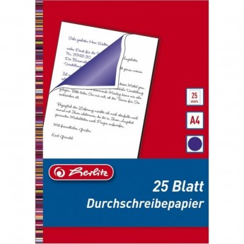 Бумага копировальная HERLITZ, А4, 25л, синяя Бумага копировальная HERLITZ, А4, 25л, синяя