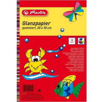 Бумага поделочная HERLITZ, глянцевая, А4, 10 листов Бумага поделочная HERLITZ, глянцевая, А4, 10 листов