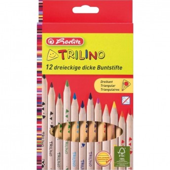 Карандаши цветные трехгранные HERLITZ, 12 шт Карандаши цветные трехгранные HERLITZ, 12 шт