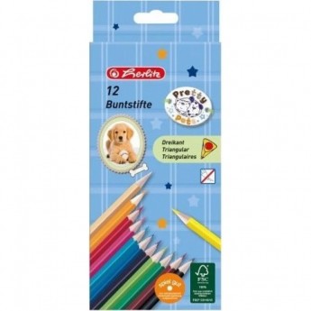 Карандаши цветные трехгранные HERLITZ PRETTY PETS 12шт Карандаши цветные трехгранные HERLITZ PRETTY PETS 12шт