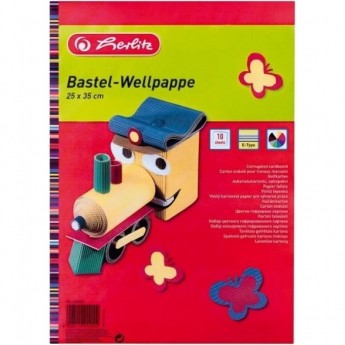 Картон гофрированный HERLITZ, 25х35см, 10л, цветной Картон гофрированный HERLITZ, 25х35см, 10л, цветной