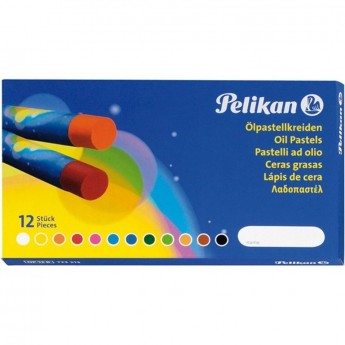 Мелки восковые пастельные HERLITZ PELIKAN, 12 цветов