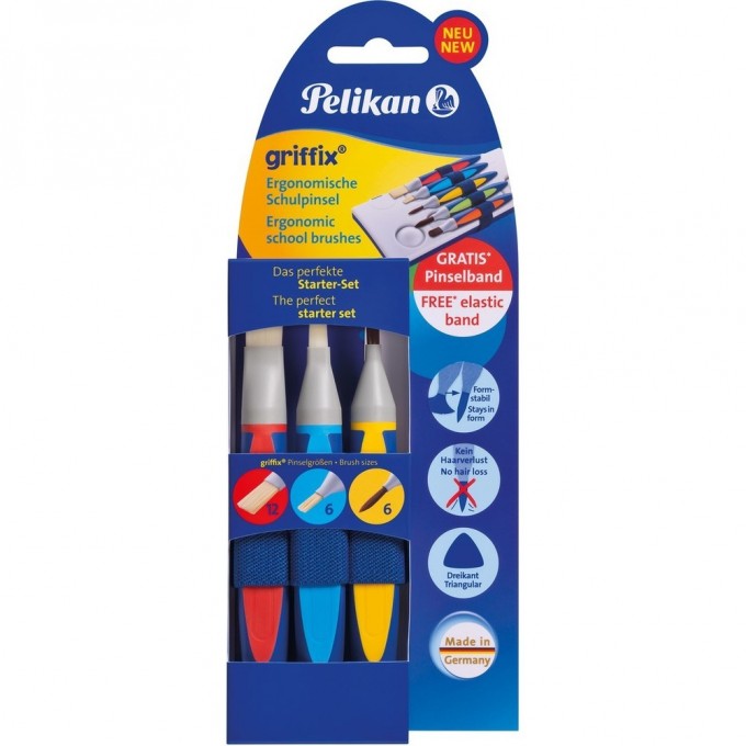 Набор HERLITZ PELIKAN GRIFFIX, 3 кисти, держатель, блистер 700726